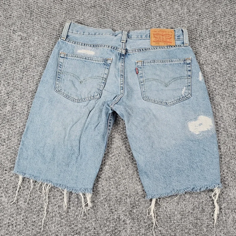 Levis 511 W31 Light Wash Denim‎ Distressed Cut Off Jean Shorts Jorts